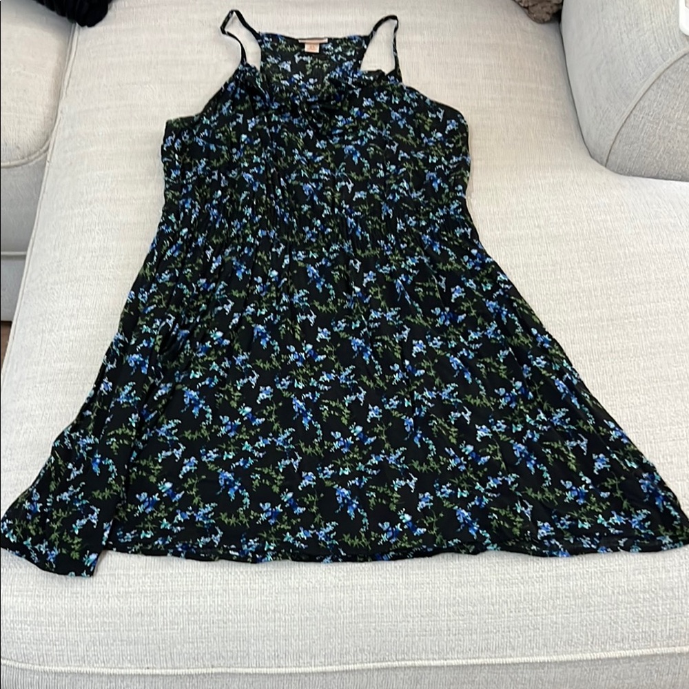 2/$15 Mossimo Supply Co Black with Floral Pattern Sleeveless Sundress - Picture 3 of 6